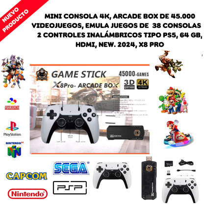 CONSOLA GAME STICK X8PRO ARCADE BOX